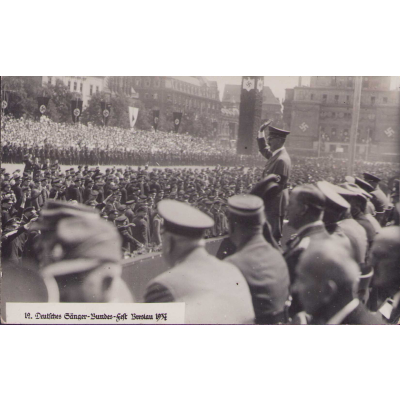 A.Hitler 'Sänger Bundes Fest Breslau 1937' Postcard