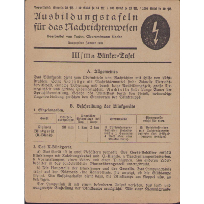Ausbildungstafeln für das Nachrichtenwesen 1942