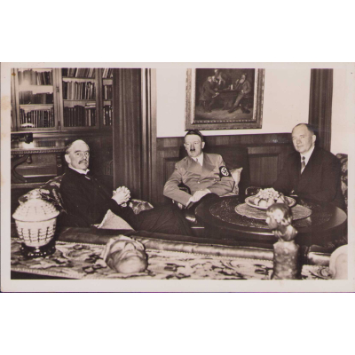 Chamberlain visits der Führer Postcard