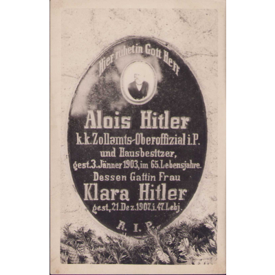 A.Hitler Parents Grave Postcard