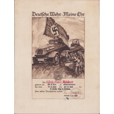 Aufkl.Rgt.6 Dienstzeit Award Document 