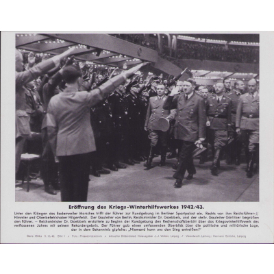 'Kriegs-Winterhilfswerkes 1942/43' Bilderkasten Press Photo
