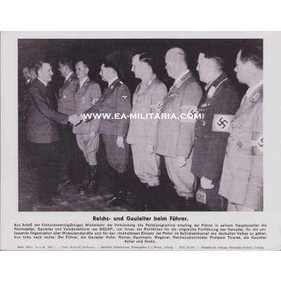 'Reichs- u. Gauleiter beim Führer' Bilderkasten Press Photo