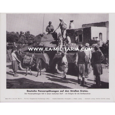 'Panzerspähwagen in Kreta' Bilderkasten Press Photo