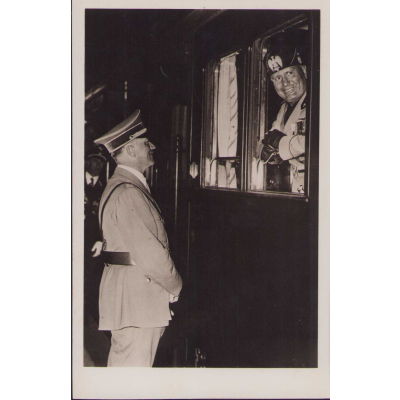 A.Hitler & Mussolini' Postcard