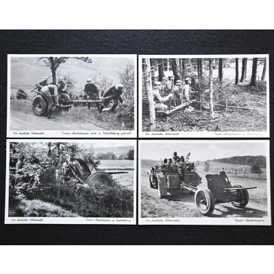 4x Panzer-Abwehrkanone 3,7cm Postcards