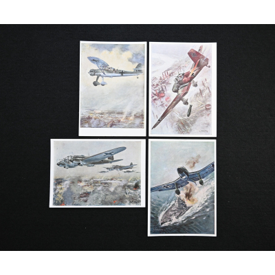 4x Luftwaffe Aircraft Postcards