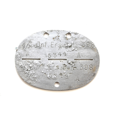 4/M.G. Inf.Ers.Batl.398 Erkennungsmarke 
