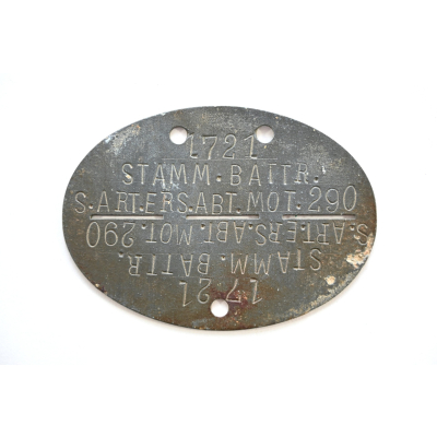 Stamm.Battr./s.Art.Ers.Abt.mot. 290 Erkennungsmarke