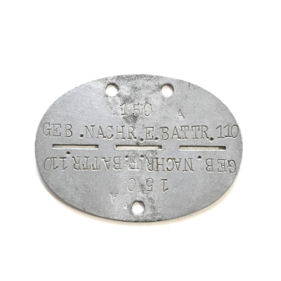 Geb.Nachr.E.Battr.110 Erkennungsmarke