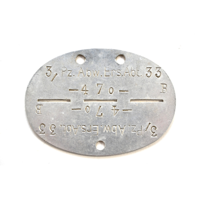 3.Kp./Pz.Abw.Ers.Abt.33 Erkennungsmarke