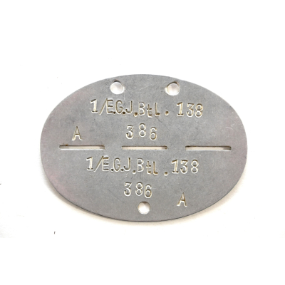 1.Kp./Geb.Jag.Ers.Btl.138 Erkennungsmarke