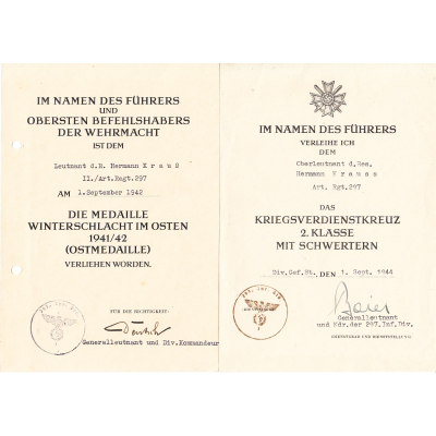 Art.Rgt.297 Award Documents