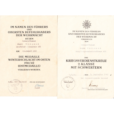 Kraftfahr-Kompanie 455 Award Documents