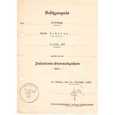 2./Inf.Rgt.668 ISA Award Document 