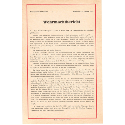 Normandy ''Wehrmachtbericht'' Poster/Flyer